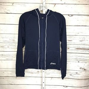 Asics Zip Front Hooded Athletic Jacket Size M